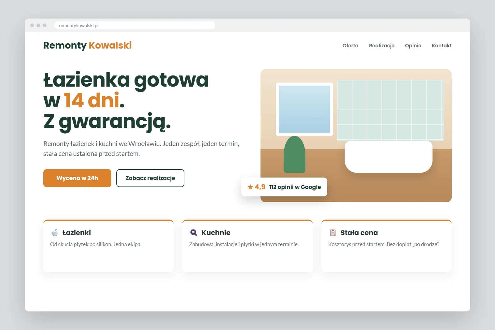 Gotowa strona firmy remontowej