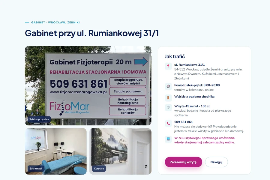 Zrzut ze strony FizjoMar