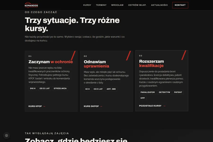Zrzut ze strony Komandos Wrocław