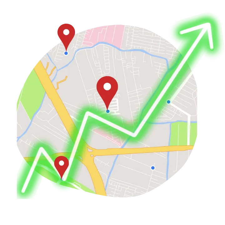 wizytówka google - mapa wzrost