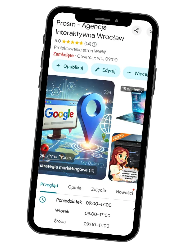 wizytówka google - telefon