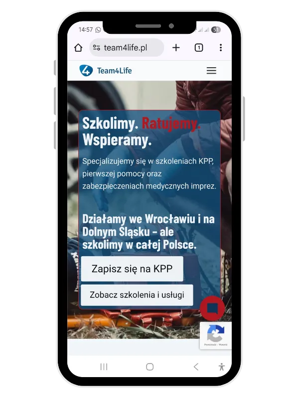 widok strony głównej na smartfonie, preznetacja oferty